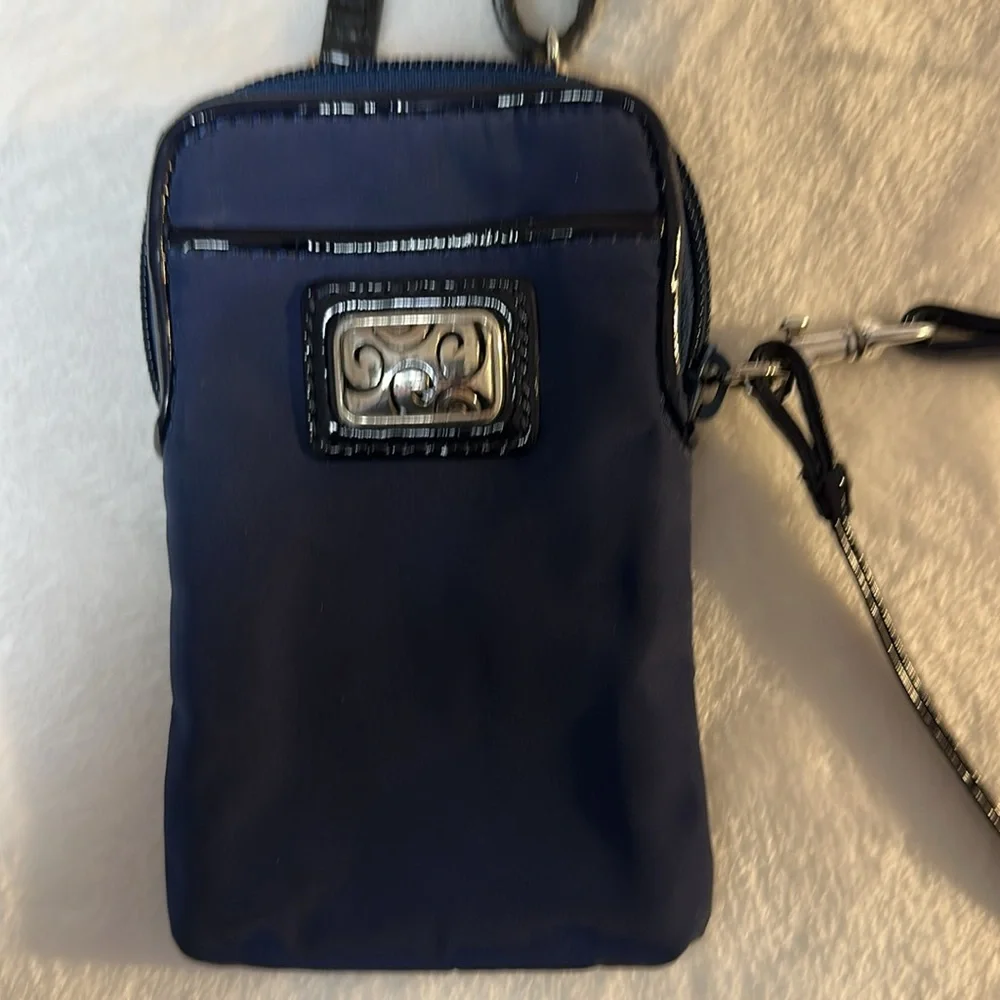 Brighton Navy Crossbody Bag with Black Strap.